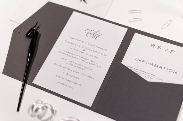 luxury monogram wedding invitations