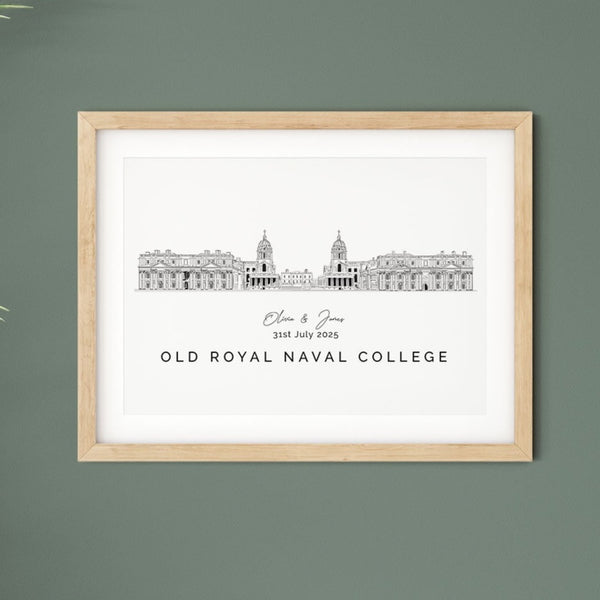 An illustration of the old royal naval college wedding venue