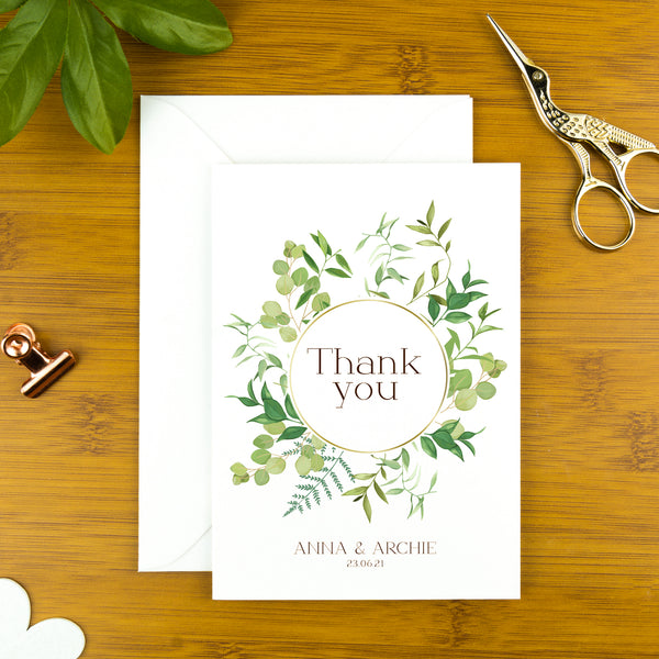 Wedding, Anniversary and Engagement Thank you Cards, The Botanic Circle.