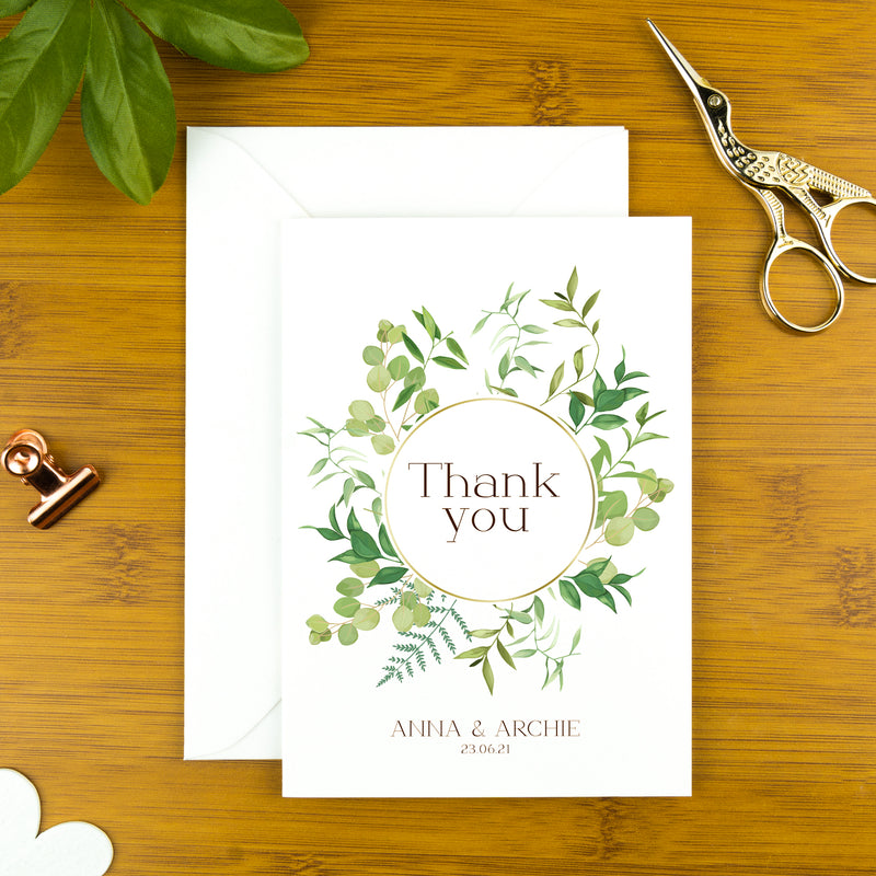 Wedding, Anniversary and Engagement Thank you Cards, The Botanic Circle.