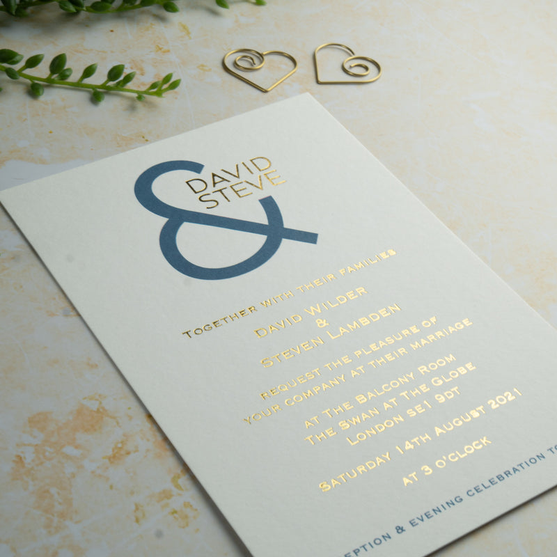 The Ampersand, Hot Foil Wedding Invitation
