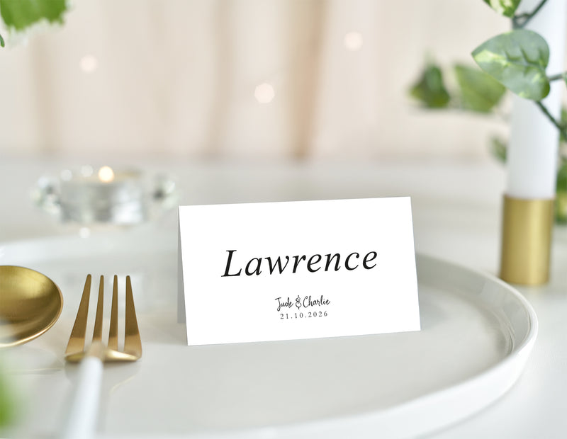 The Reading Room, Wedding Place Card with Venue Illustration