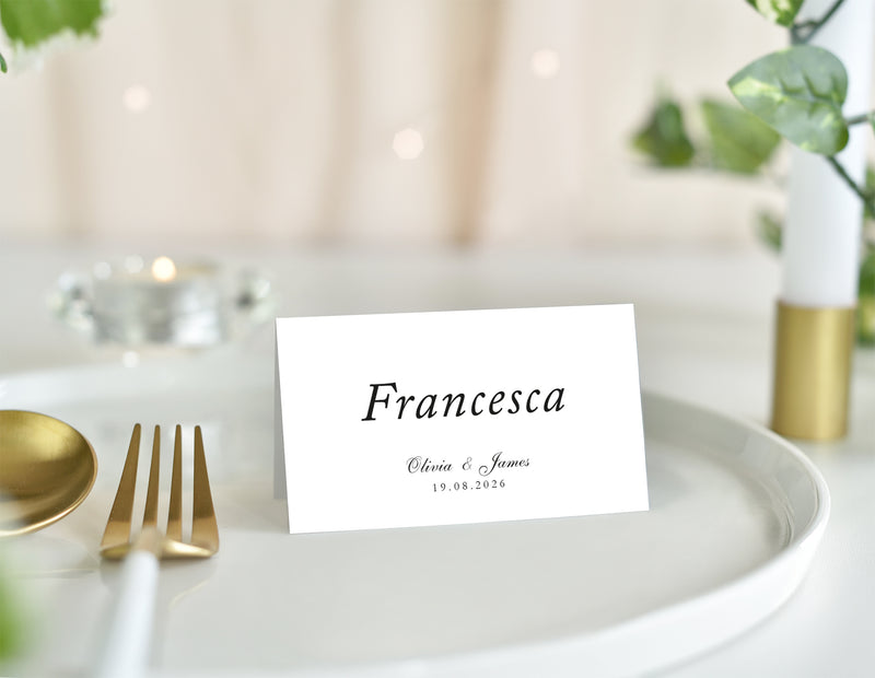 Trades Hall, Wedding Place Card with Venue Illustration