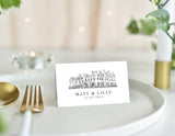 Dundas Castle, Wedding Place Card with Venue Illustration