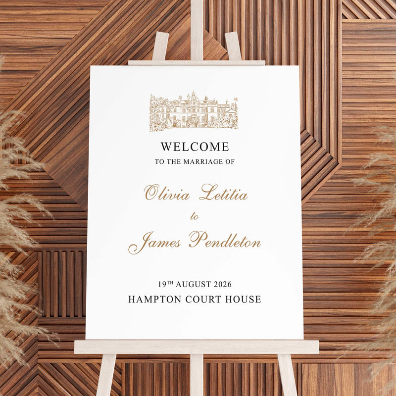 Hampton Court House Wedding Welcome Sign