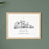 Dalmeny Park, Personalised Wedding Venue Illustration Print.