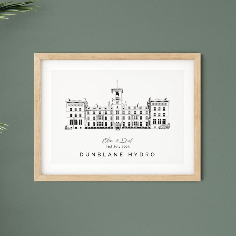 a venue illustration wedding gift of dunblane hydro