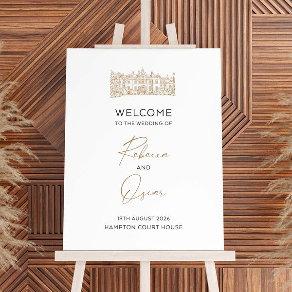 Hampton Court House Wedding Welcome Sign