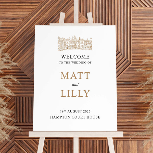 Hampton Court House Wedding Welcome Sign