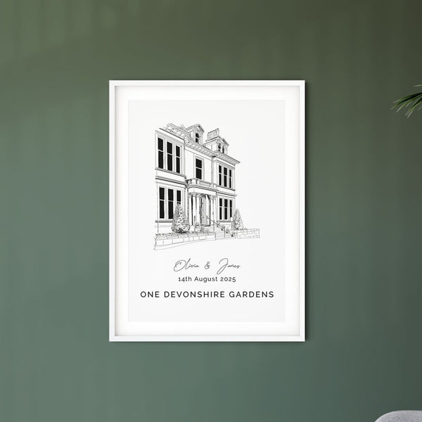 One Devonshire Gardens/ Hotel Du Vin, Personalised Wedding Venue Illus