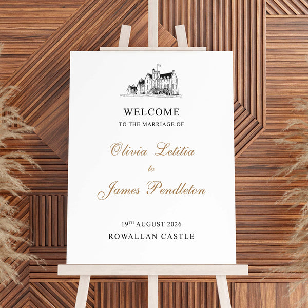 Rowallan Castle Wedding Welcome Sign