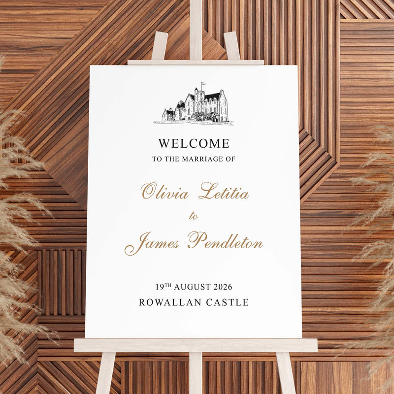 Rowallan Castle Wedding Welcome Sign