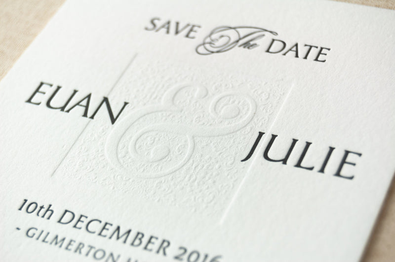 Letterpress Wedding Save the Date, Ampersand