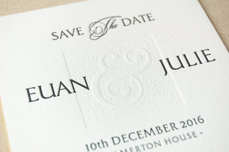 Letterpress Wedding Save the Date, Ampersand