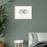 Personalised Wedding Venue illustration Print - Archerfield House