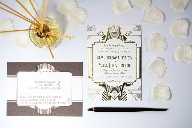 luxuryweddinginvitationsbycombossa Embossed Wedding Invitation Embossed Wedding Invitation, Art Deco NEW