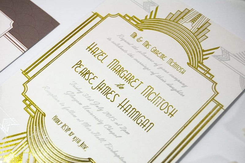 luxuryweddinginvitationsbycombossa Embossed Wedding Invitation Embossed Wedding Invitation, Art Deco NEW