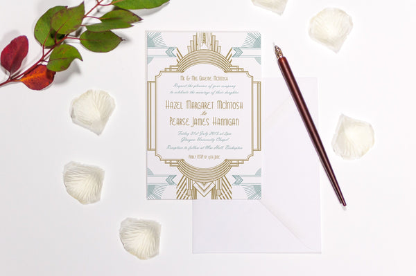 luxuryweddinginvitationsbycombossa HD Printed Wedding Invitations Art Deco Wedding Invitation, HD Digital Print