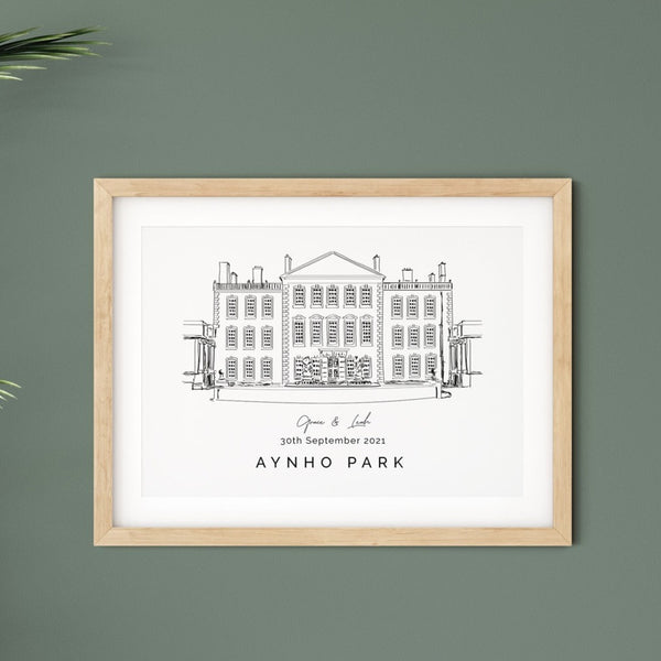 Aynho Park wedding venue print