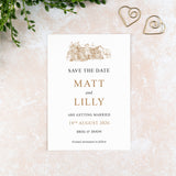 Brig O' Doon House Hotel, Save the Date Card, Wedding Venue Illustration