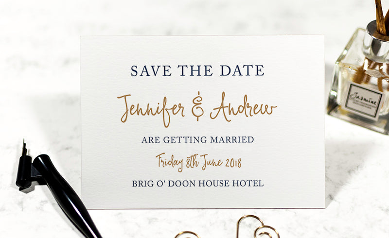 Calligraphy Wedding Save The Date Card