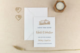 Castello Di Montignano, Calligraphy Wedding Save the Date Card