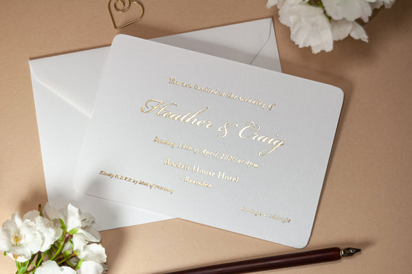 Foil Embossed Wedding Invitation, Elegant Simplicity