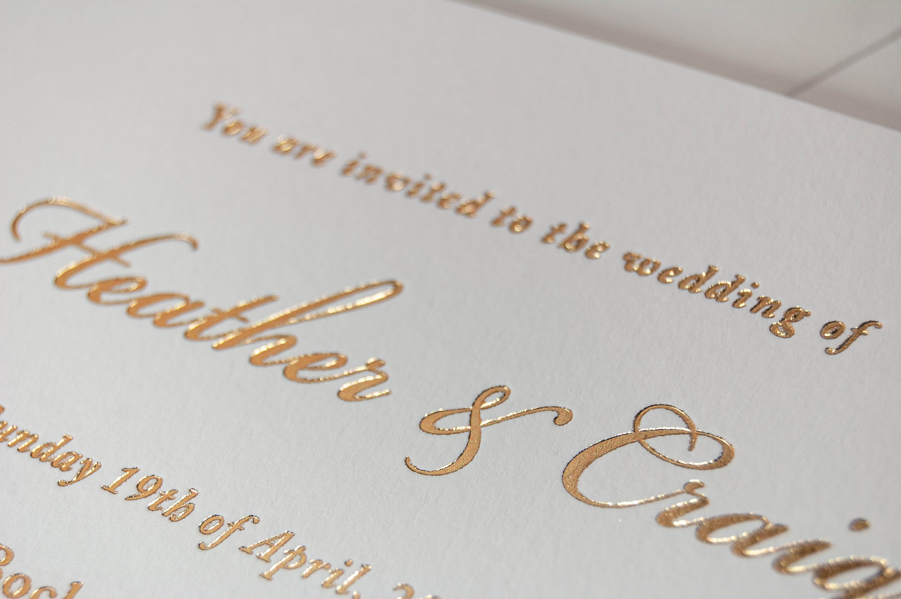 Foil Embossed Wedding Invitation, Elegant Simplicity