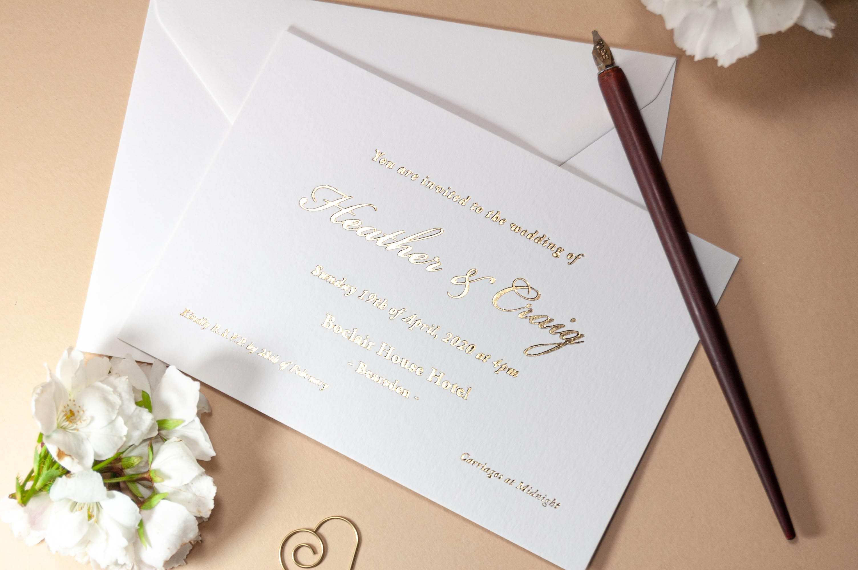 Foil Embossed Wedding Invitation, Elegant Simplicity