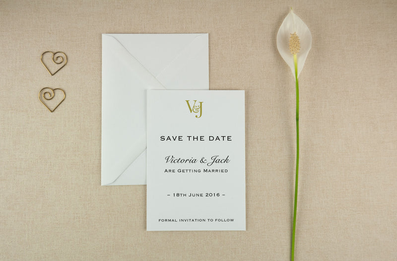 Monogram Initials, Save The Date.