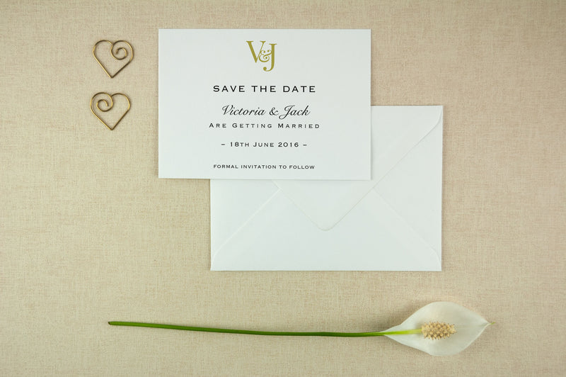 Monogram Initials, Save The Date.