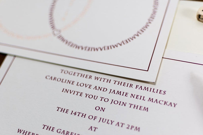 luxuryweddinginvitationsbycombossa Letterpress Wedding Invitations Letterpress Wedding Invitation, Combined Rings