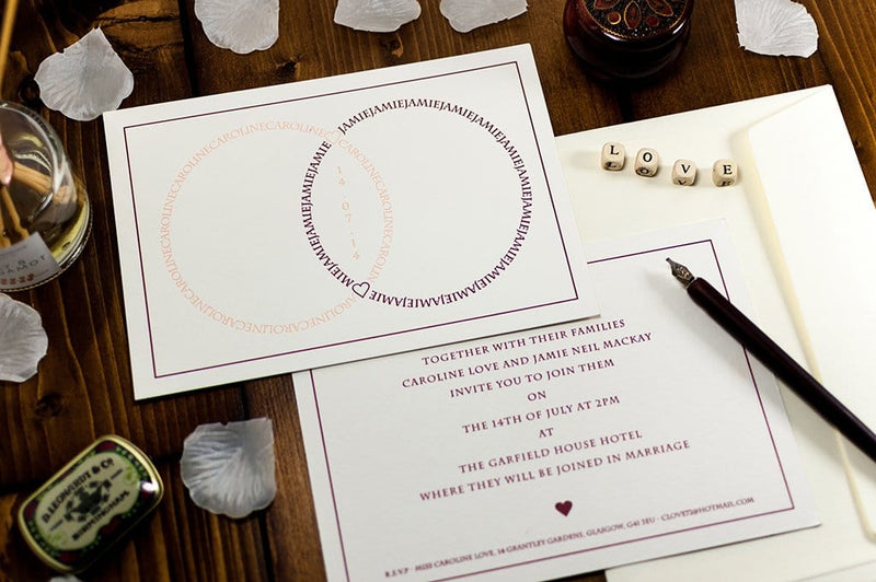 luxuryweddinginvitationsbycombossa Letterpress Wedding Invitations Letterpress Wedding Invitation, Combined Rings