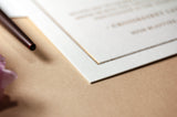 Foil Embossed Wedding Invitation, Crossbasket Castle with Modern Calligraphy