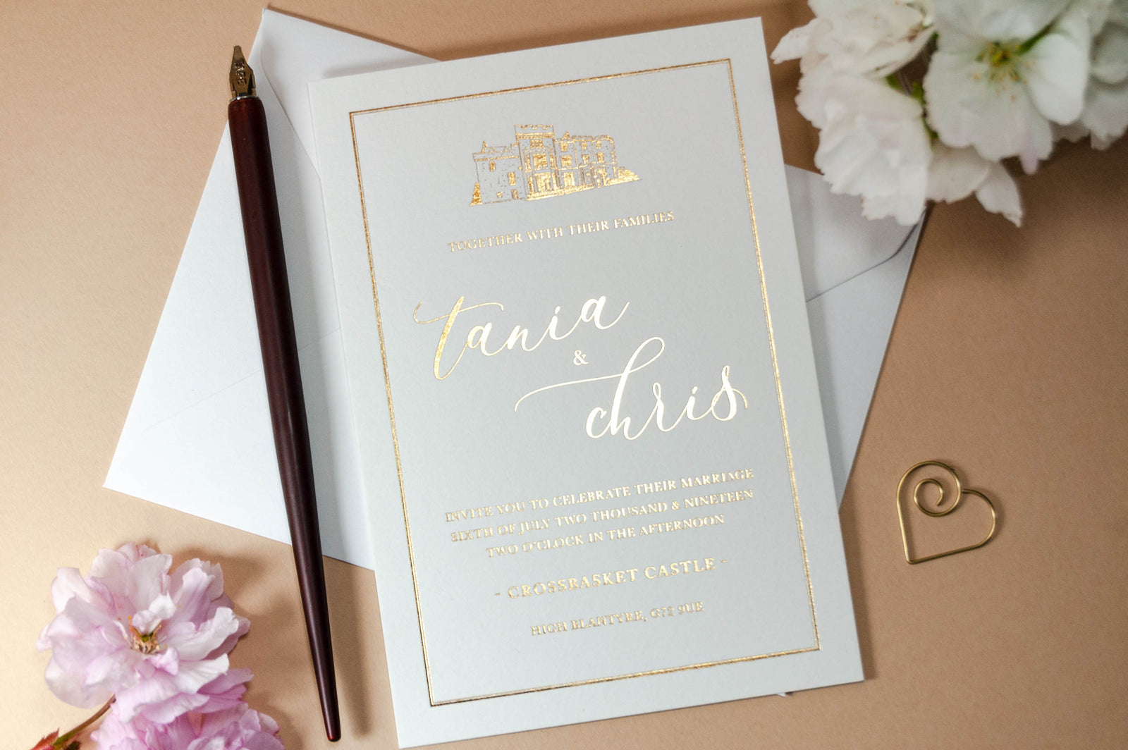 Custom Embossed Building Invitation Embossed wedding invites 60 photos - Astyledwedding.com