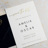 Wedding Save the Date Card, Hot Foil and Ink