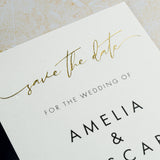 Wedding Save the Date Card, Hot Foil and Ink