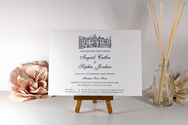 luxuryweddinginvitationsbycombossa Letterpress Wedding Invitations Letterpress Wedding Invitation, Hampton Court House
