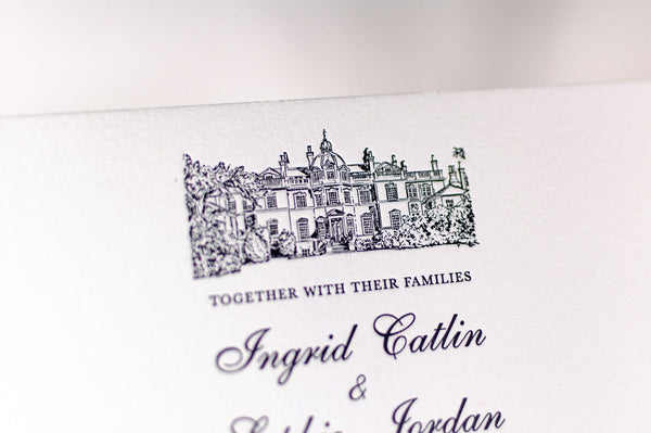 luxuryweddinginvitationsbycombossa Letterpress Wedding Invitations Letterpress Wedding Invitation, Hampton Court House