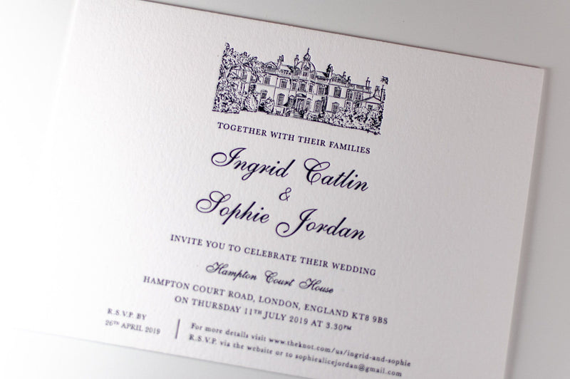 luxuryweddinginvitationsbycombossa Letterpress Wedding Invitations Letterpress Wedding Invitation, Hampton Court House