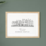 Personalised Wedding Venue illustration Print - Dundas Castle