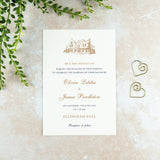 Ellingham Hall Wedding Invitation, Wedding Venue Illustration