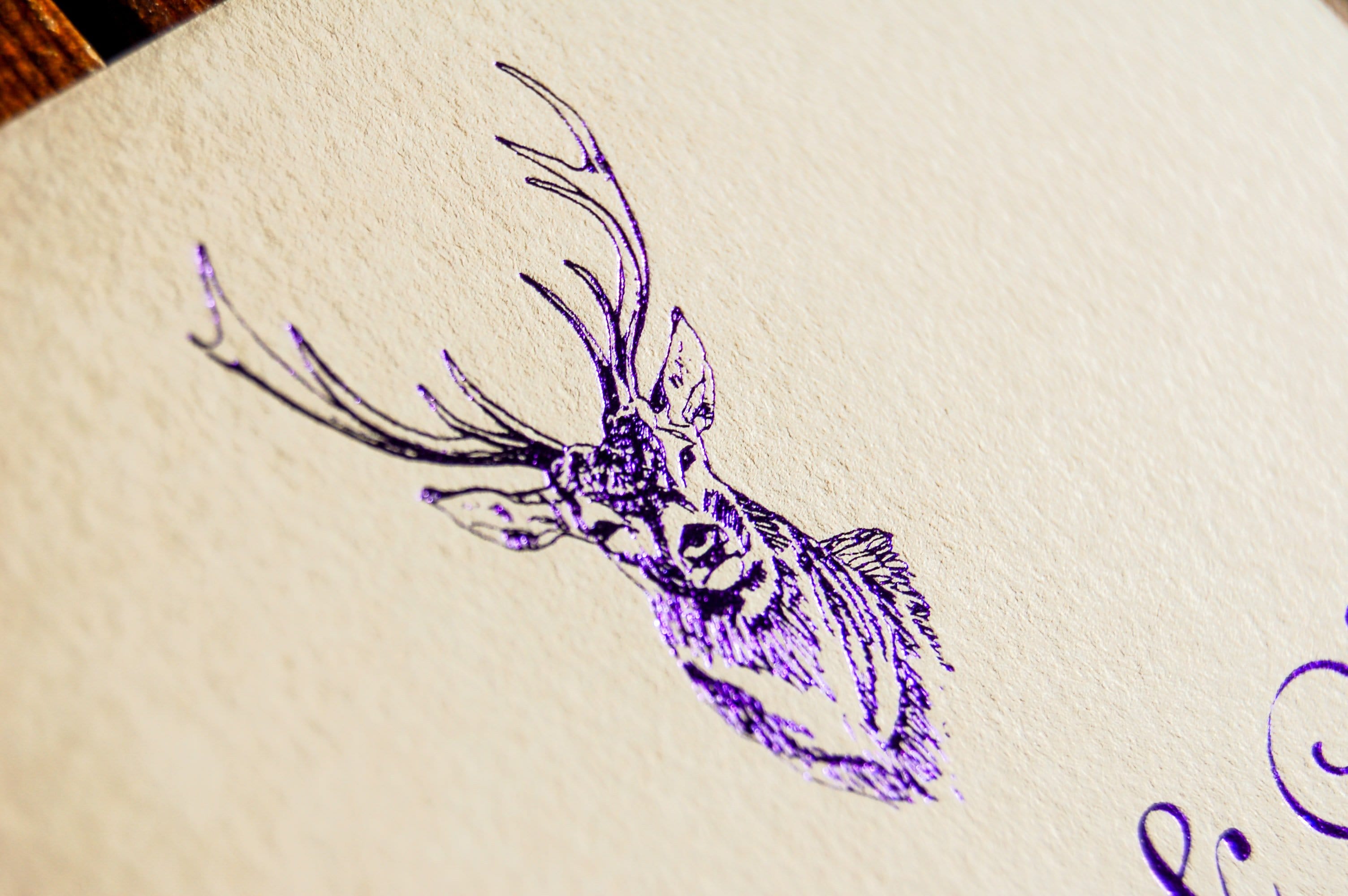 Foil Embossed Wedding Invitation, Stag