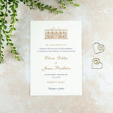 Eshott Hall Wedding Invitation, Wedding Venue Illustration