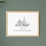 Personalised Wedding Venue Print - Glasgow Cathedral