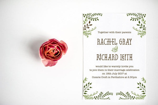luxuryweddinginvitationsbycombossa HD Printed Wedding Invitations Rustic Woodland Wedding Invitation, HD Digital Print
