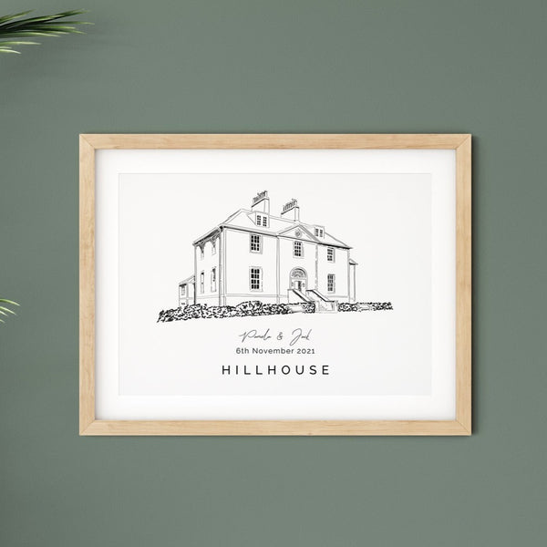 Personalised Wedding Venue Print - Hillhouse