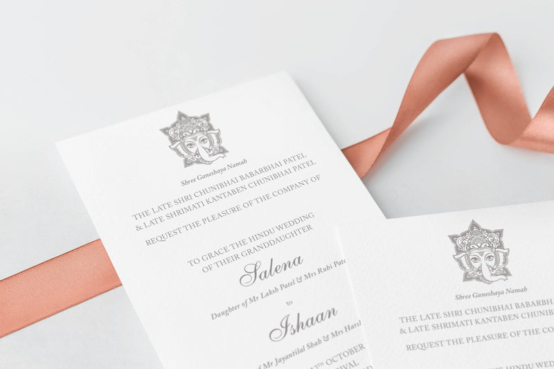 luxuryweddinginvitationsbycombossa HD Printed Wedding Invitations Hindu Wedding Invitation with Ganesh