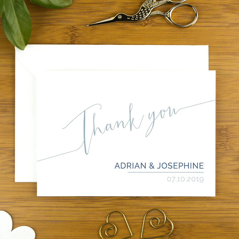 Wedding, anniversary and engagement thank you cards - modern calligraphy 
