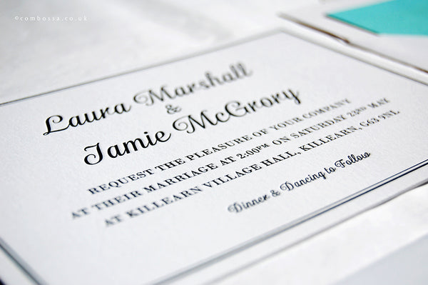 Letterpress Wedding Invitation, Classic New York